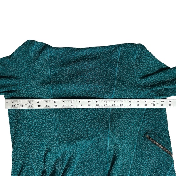EVA VARRO Barcelona Jacket Small Teal Textured Zip Front Handcrafted USA - Picture 4 of 6